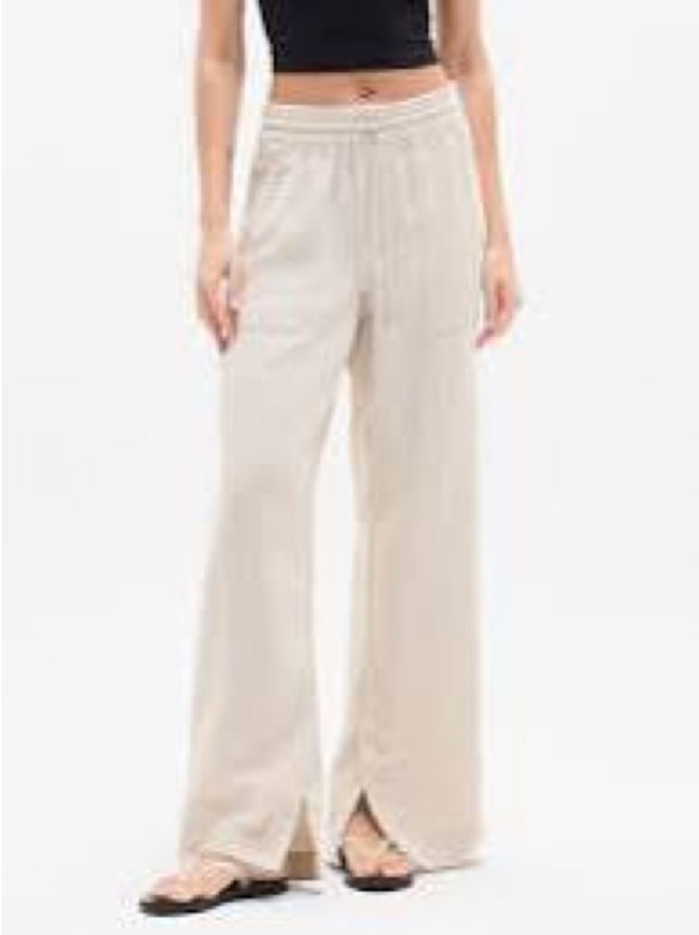 Athleta Retreat Linen High Rise Wide Leg Pant 851038 Medium